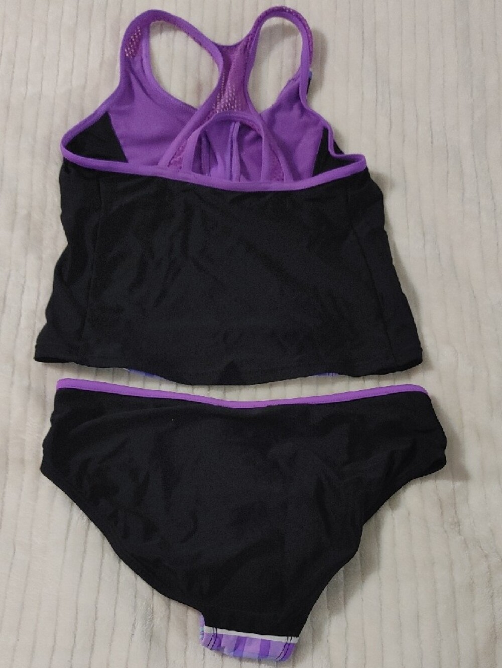 ZeroXposur Purple Plaid Tankini with Black Panels - Picture 4 of 4